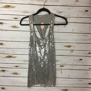 Amourette Sequin Twist Back Tank Top